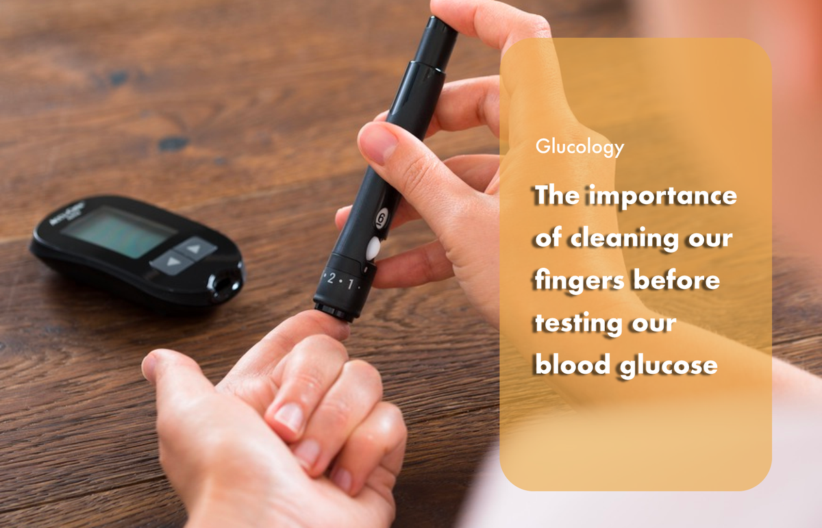 Cleaning our fingers before testing blood glucose Glucology Wipes IBD Medical Trading Pty Ltd