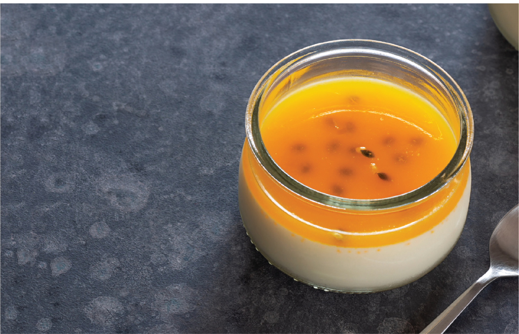 Coconut and Passionfruit panna cotta 