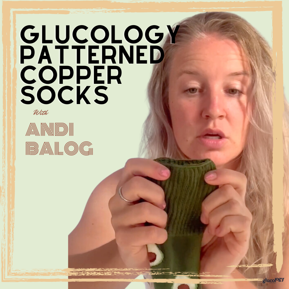 Andi Balog Reviews our Glucology Diabetes Patterned Copper Socks