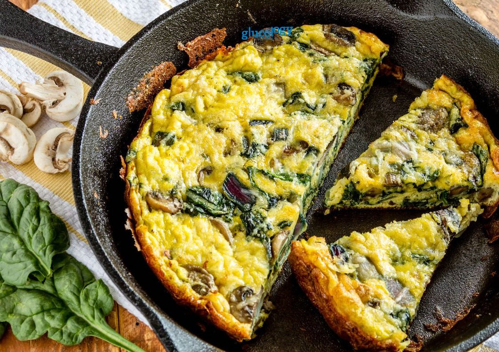Mushroom and Spinach Quiche with Almond Flour Crust | Diabetes Friendly Low Carb Recipes 