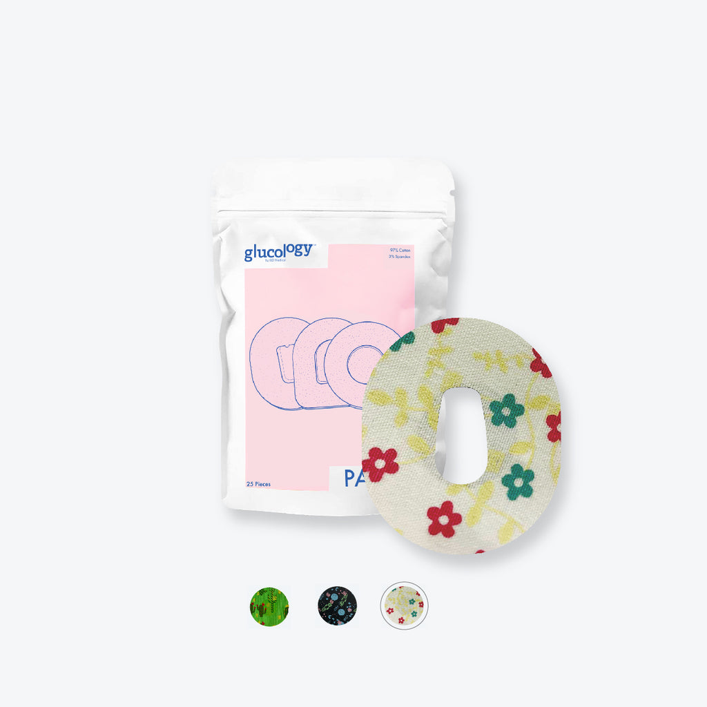 Special Edition Patterned CGM Patches | 25 Pack | Flowers