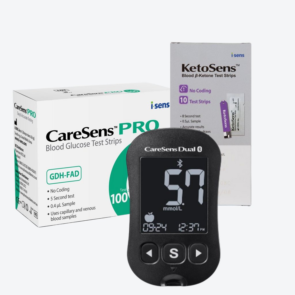 Blood Glucose Monitoring Kit | Caresens Dual + Test Strips