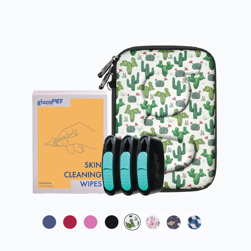 The Glucology Travel Case is perfect for storing all your necessities including wipes, sharps, and many more. With a protective and hard shell, our diabetic organiser case is hand-sewn and will shield all your delicate accessories from impact. The Glucology Pen Needle Pocket Container is one of the smallest in the range. The compact stylish design means it can fit into a pocket or handbag and is tiny enough to take out during your day-to-day life without weighing you down.