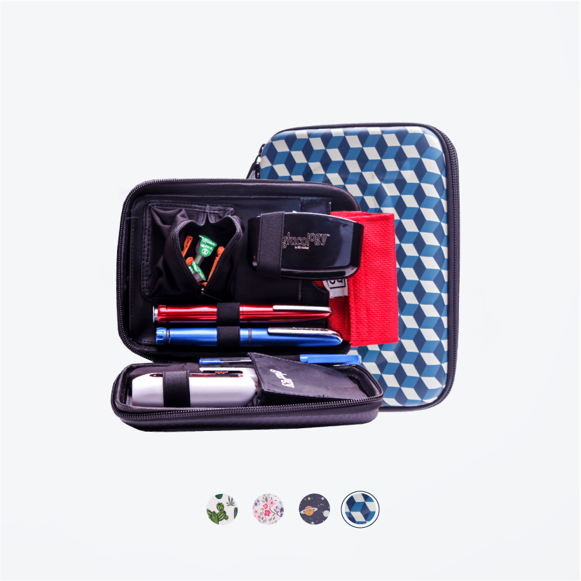 Blocks Pattern Diabetes Travel Case