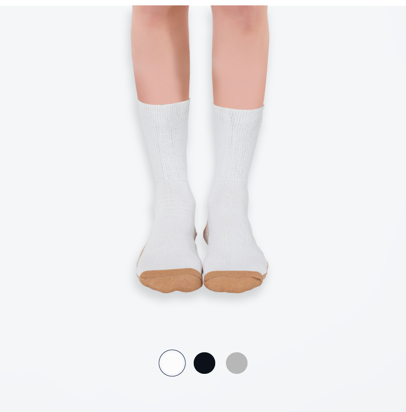 White Unisex socks for diabetics 