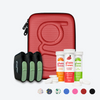 6x Fast-Acting Glucochews (6 Tubes of 10 chews) 3x Sharps Containers Glucology Diabetes Travel Case, Pocket Needle Sharps Bins, Fast Acting Glucochews (Lime & Raspberry), and Alcohol Free Finger Wipes for diabetic travel essentials