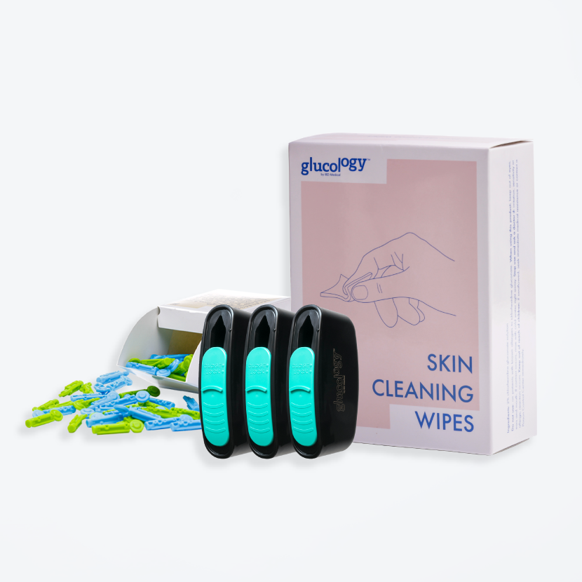 Glucology safety essentials lancets diawipes sharps bins